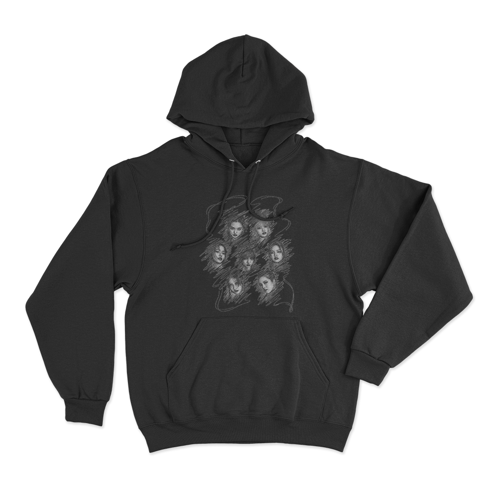 XG Scribble Portraits Unisex Hoodie Black XG Scribble Portraits Unisex Hoodie Black